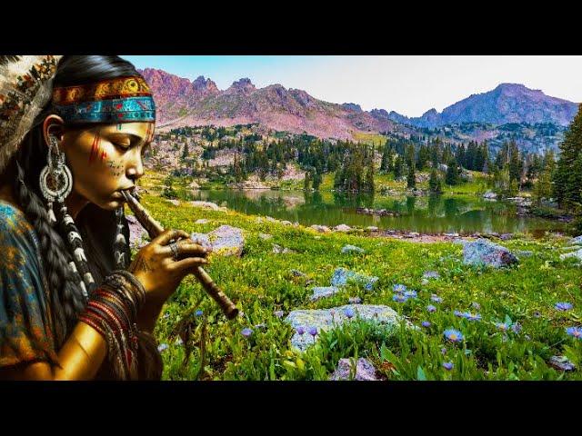 Beautiful Native American Flute Music in the Valley  Overlooking A Clear Mountain Lake