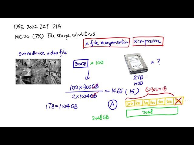 DSE 2022 ICT MC20 - File storage calculations