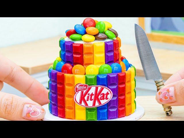 Amazing  1000+ Satisfying Rainbow Miniature KitKat Chocolate Decorating Tutorials | Cat Cakes