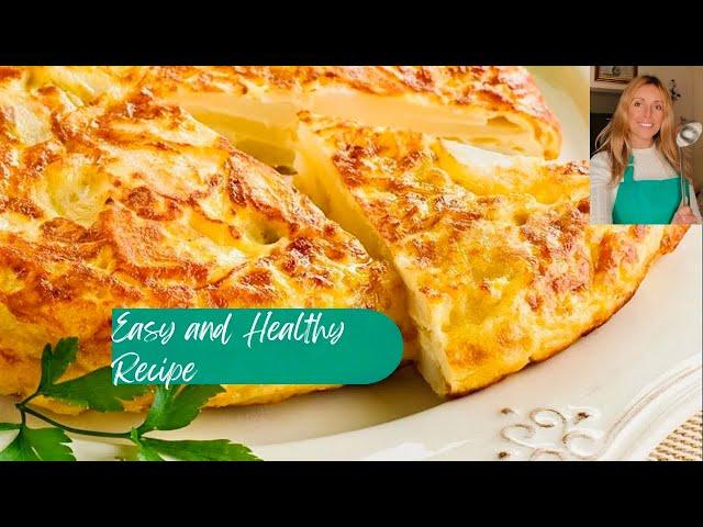 The most delicious recipe of potatoes and eggs!A simple recipe!Spanish omelette!