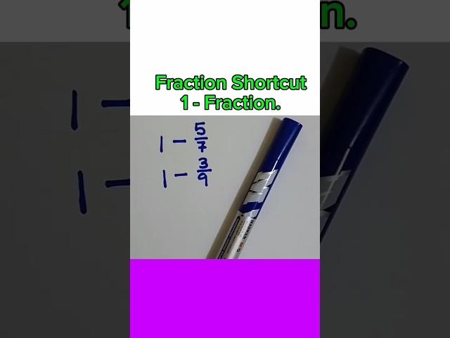 How to subtract fraction from one #maths #fraction