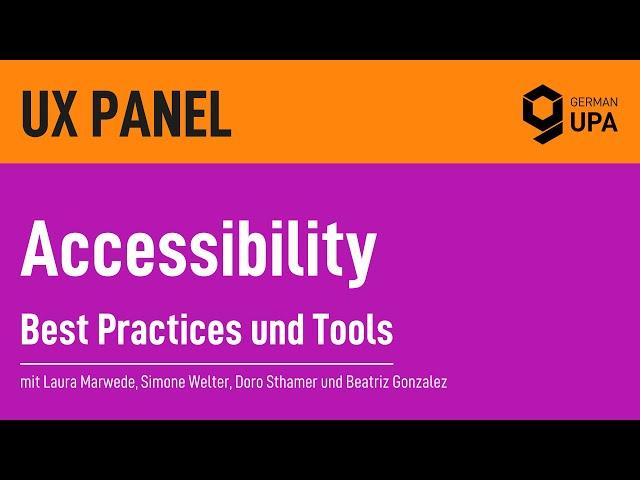 UX Panel "Accessibility: Best Practices und Tools"