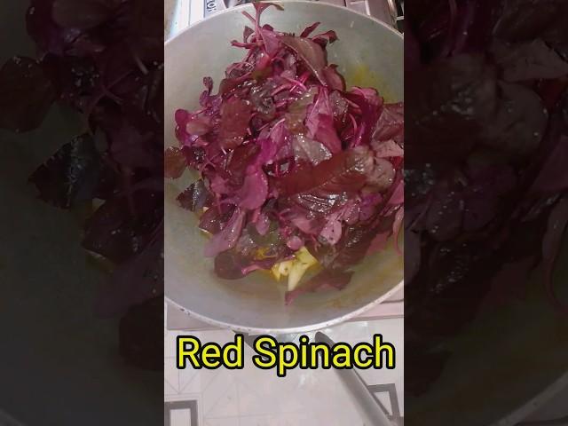 Red Spinach with Small Fish recipe#cooking #shorts #recipes by Jahan mom