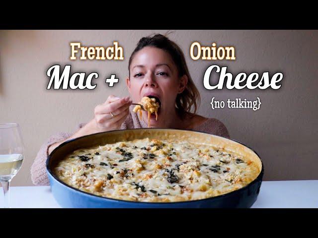 Brown Butter French Onion Soup Mac + Cheese MUKBANG | No Talking (Talking Removed)