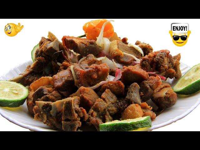 GUTEKA AKABENZI KUMUTSE NK'AKO MU KABARI // How to cook Perfect dry fry pork meat recipe at home