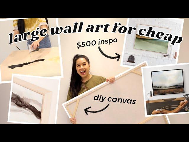 CREATING LARGE WALL DECOR FROM SCRATCH! *AFFORDABLE DIY FRAMED CANVAS ART*