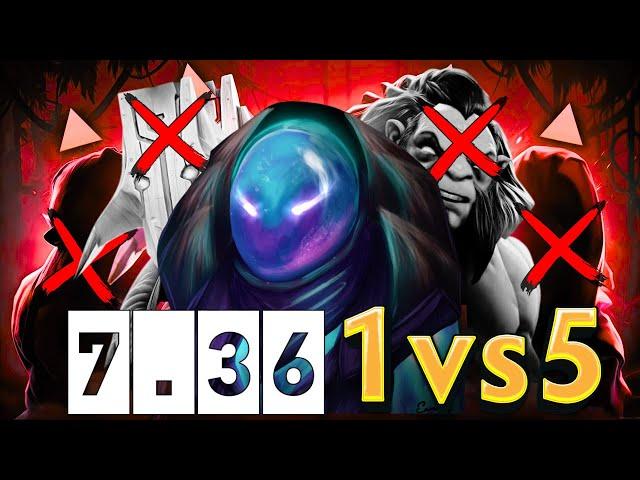 Arc Warden Solo 1v5 in 7.36 Patch - 200IQ Defend Never Give up