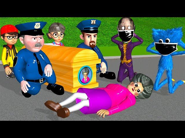 Scary Teacher 3D False Miss T vs Huggy Wuggy vs GrannyJoker Running Brave Police vs Doll Squid Game