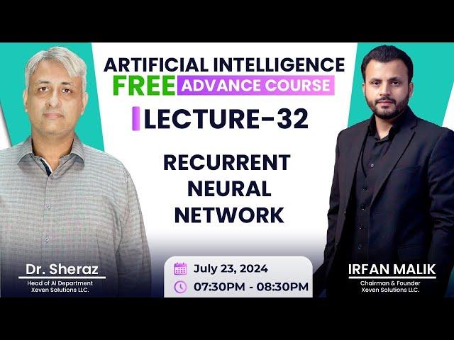 Free AI Advance Course | Lecture 32 | Recurrent Neural Network