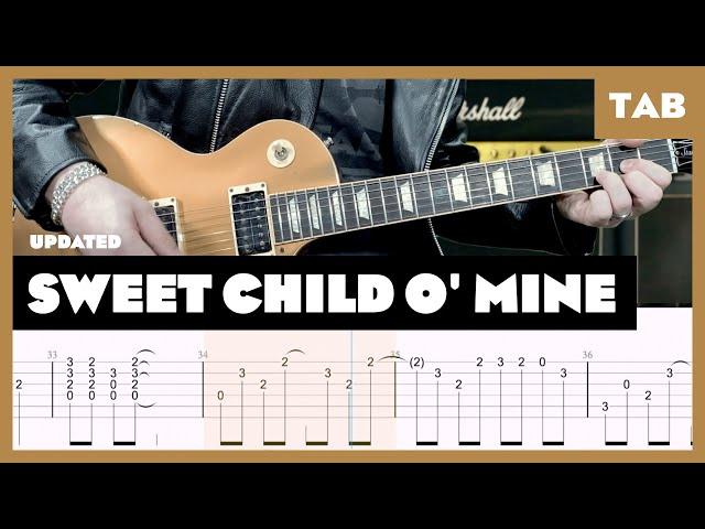 Guns N' Roses - Sweet Child O' Mine - Guitar Tab (remake) | Lesson | Cover | Tutorial