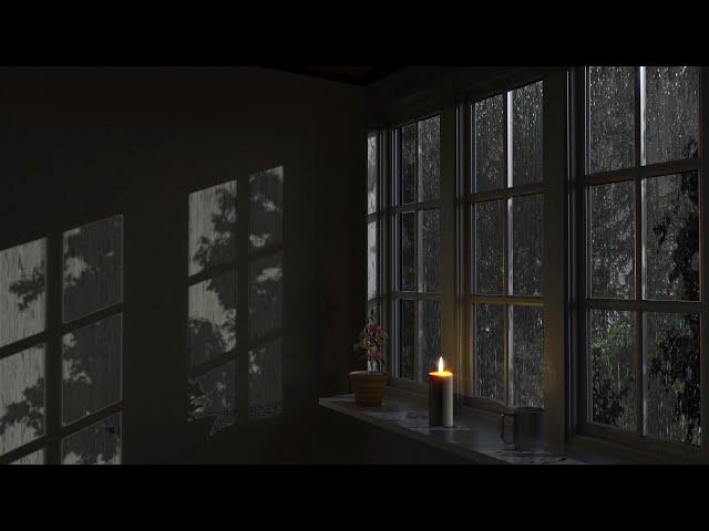 Rain On Window with Thunder Sounds - Rain in Forest at Night - 10 Hours Relaxation and Sleep