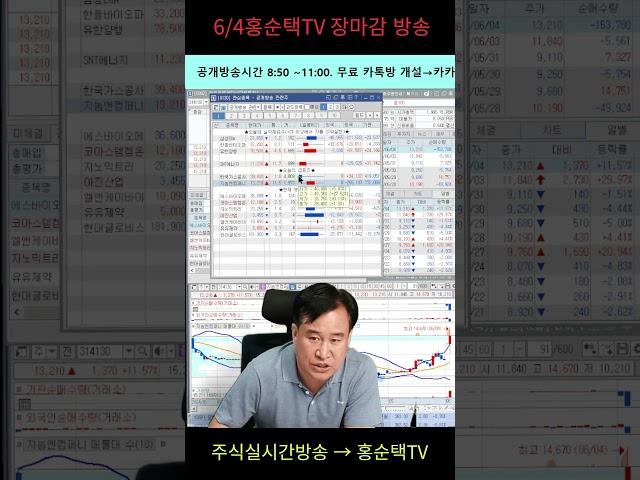 6/4 홍순택의 주식 장 마감방송#주식 생방송 #선물옵션 실시간방송#주식 스트리밍