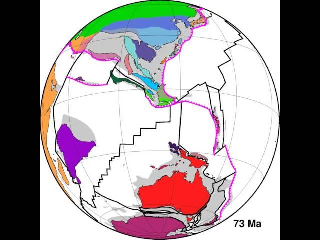 Southeast Asia tectonic evolution with colour-coded terranes