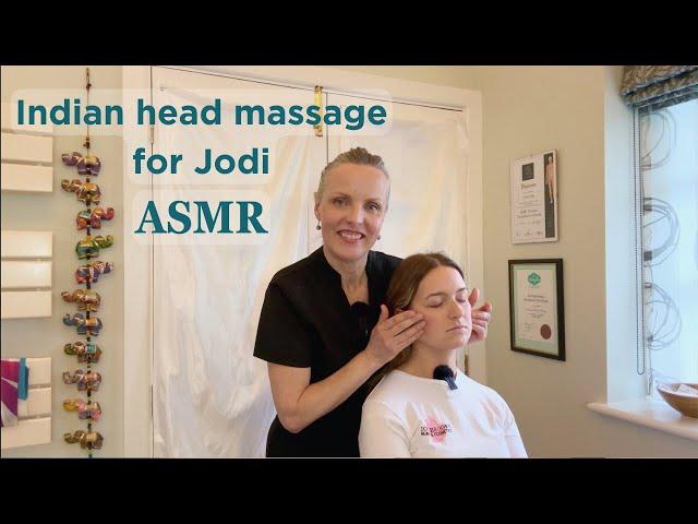 Divine ASMR Indian Head Massage with Jodi + Stomach Rumbles! Real Clinic Real Therapist Real Client