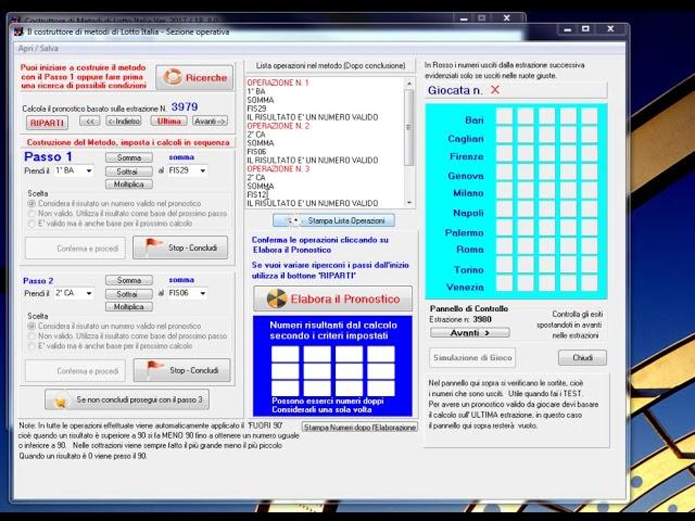 METODO GRATIS per il COSTRUTTORE di LOTTO ITALIA.. pronostici per tutti