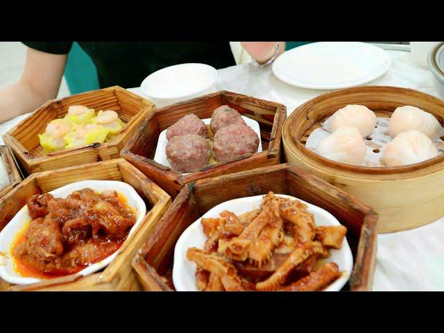 Must-order delicacies in Guangzhou teahouses: barbecued pork buns, chicken feet, shrimp dumplings