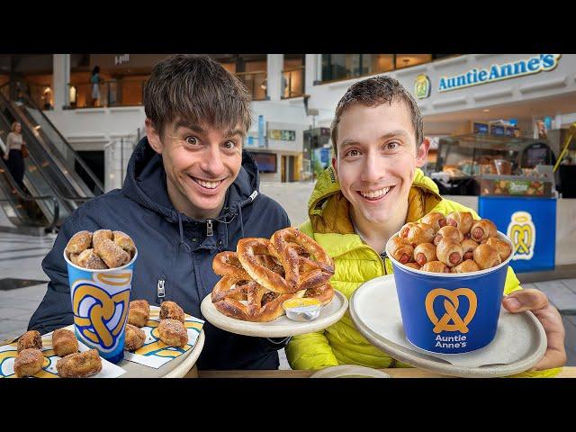 Two Brits try Auntie Anne’s Pretzels in a Mall