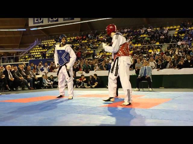 Dutch Open 2012 Taekwondo Final Aaron Cook VS Sebastian Crismanich -80KG  ( Wicked Head Shots)