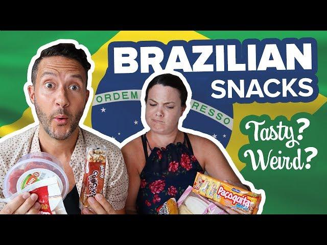 Are Brazilian Snacks Tasty or Weird? First Time Eating Candy and Snacks in Brazil 