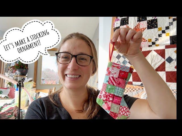 How to Make a Mini Christmas stocking ornament, quilted christmas ornament tutorial