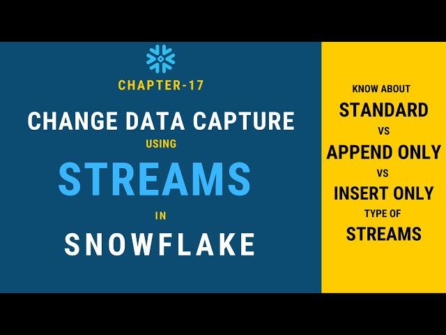 Snowflake Stream & Change Data Capture | Chapter-17 | Snowflake Hands-on Tutorial