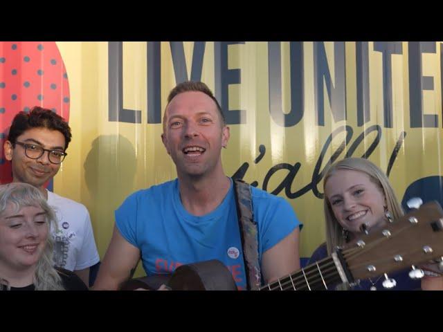 Coldplay - Humankind (acoustic with fans) outside the stadium in Dallas, TX  - 5 May 2022