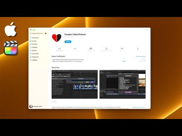 Kapitel für YouTube in Final Cut Pro erstellen lassen mit Creator's Best Friend