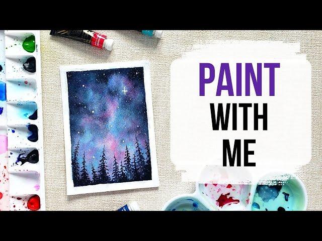 Easy watercolour galaxy for beginners  Paint with me