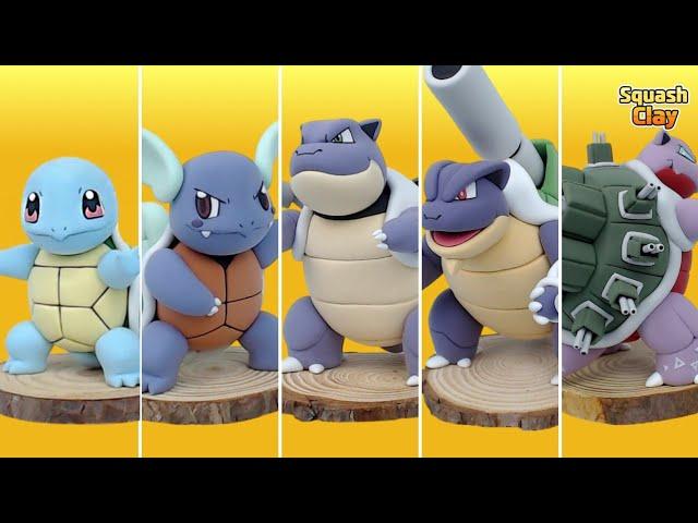 Making Shiny Squirtle family Pokémon out of clay