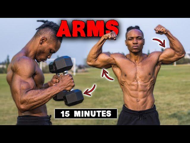 15 MINUTE LIGHTWEIGHT DUMBBELL ARMS | BICEP & TRICEP WORKOUT