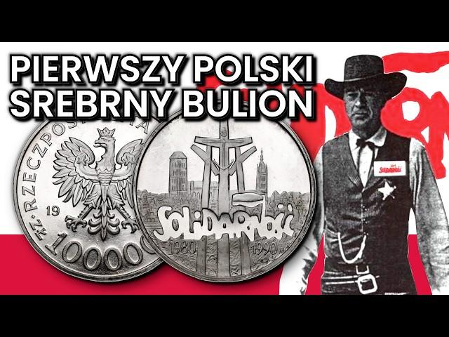 PIERWSZA POLSKA SREBRNA BULIONÓWKA - Solidarność 1980-1990 100.000 zł.