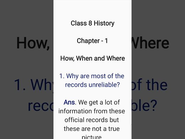 Why are most of the records unreliable? Class 8 History Chapter 1