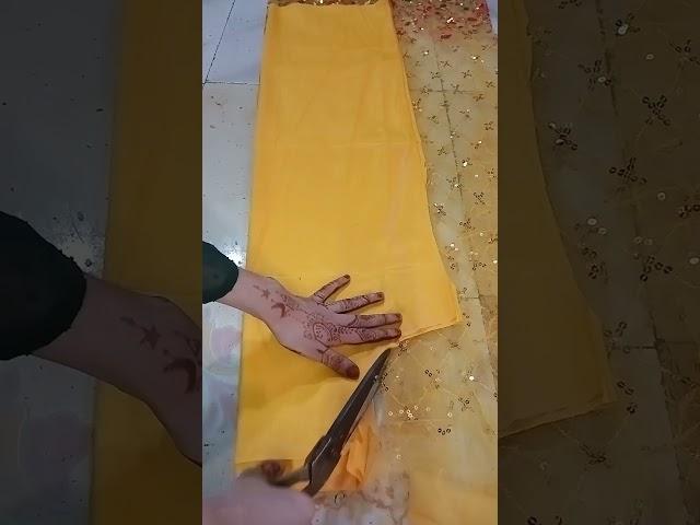 Net Fabric Kurti design cutting tutorial | Haldi ceremony dress design #shorts #dresses #kurti