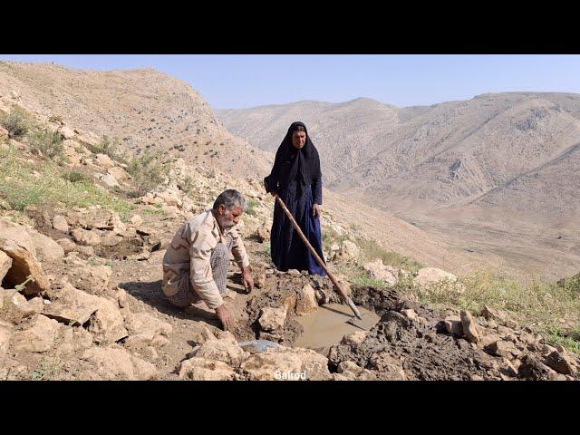 Nomadic life: How Iran nomads build a stone pond for sheep?