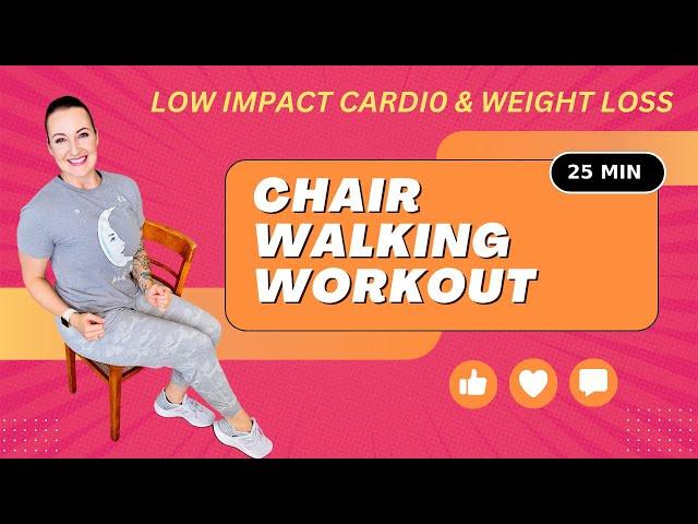 SEATED WALKING WORKOUT: 25 Minute At Home Chair Cardio Workout, & Seated Joint Health Exercises