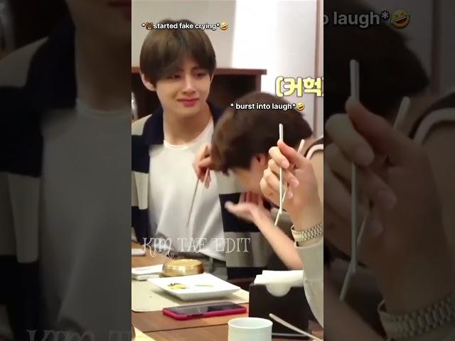 Taehyung can do anything for food world biggest drama king#bts #taehyung #shorts