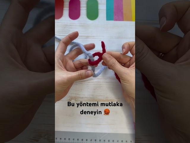  Örgüde yeni ip nasıl eklenir? Çözülmeyen düğüm 🪢 #crochet