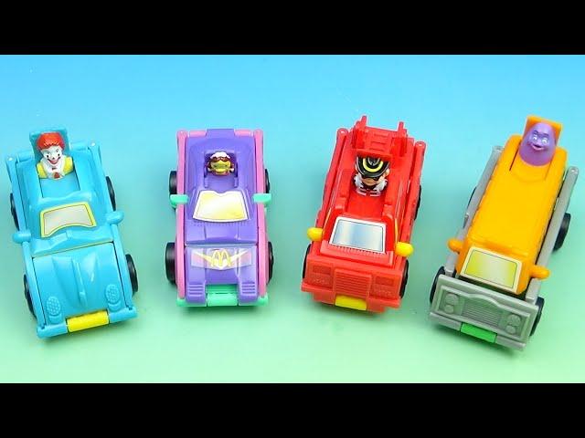 1998 REVERSIBLE VEHICLES set of 4 TRANSFORMING McDONALD'S HAPPY MEAL COLLECTIBLES VIDEO REVIEW