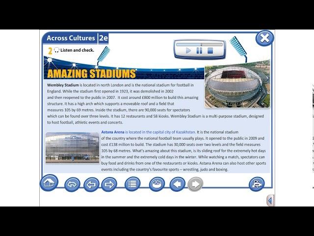 Amazing Stadiums (Text) Excel 9 Module 2