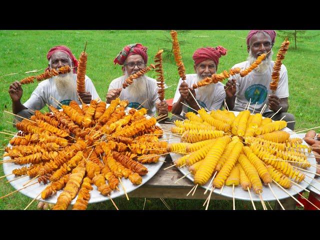 SPIRAL POTATO CHIPS - Aloo Chips Making & Spice Khichdi Cooking for Old Age Special People