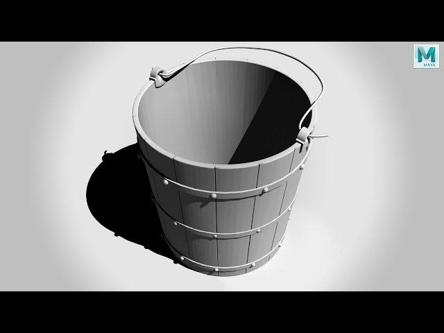 Maya 2017 tutorial : How to model a simple wooden bucket