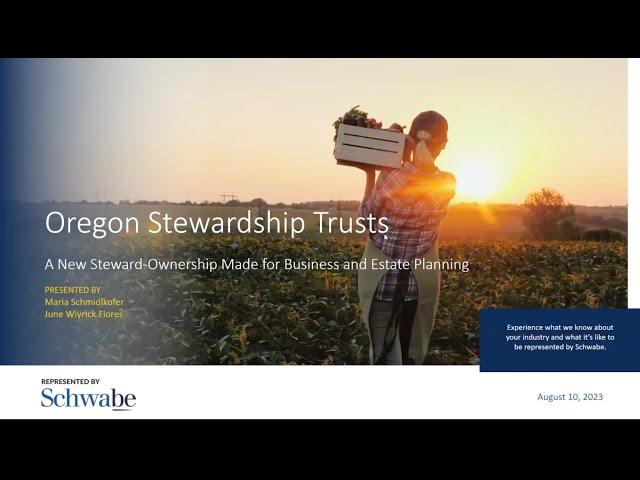 Continuing Legal Education Course: Oregon Stewardship Trusts