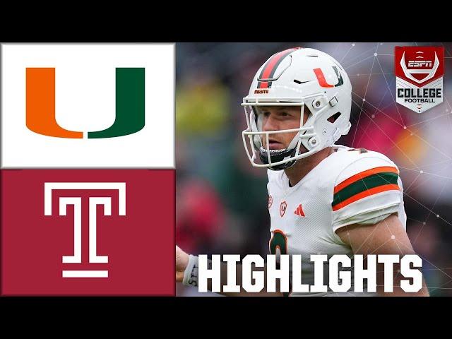 Miami Hurricanes vs. Temple Owls | Full Game Highlights