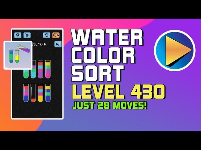 Water Color Sort Level 430 Walkthrough [28 Moves!]