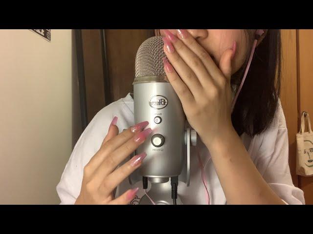 ASMR | fast and aggressive mic scratching + tapping with no cover (+ gripping, invisible triggers)