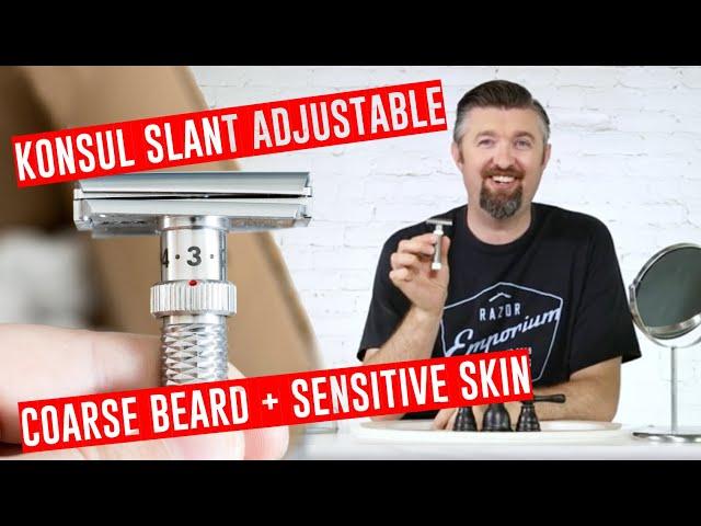 Is the Konsul Slant Adjustable Stainless Steel Razor the BEST Solution to Sensitive Skin?!