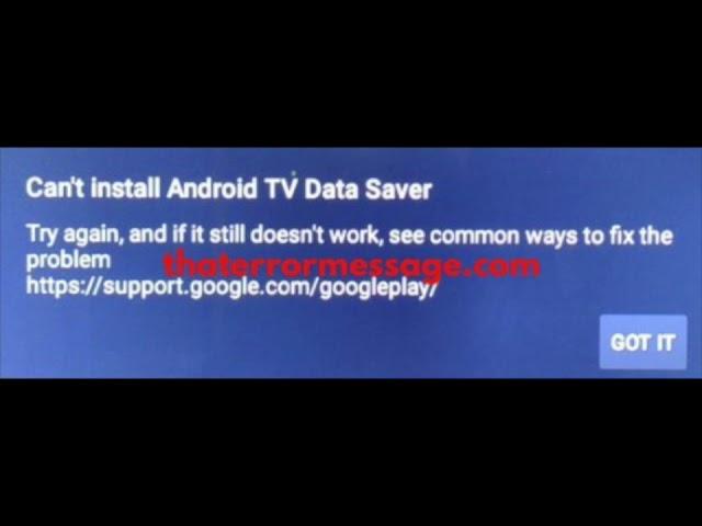 Can't install Android TV Data Server