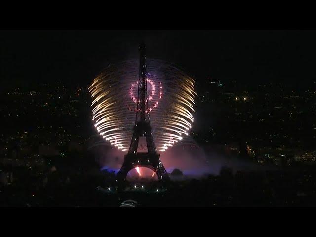 France National day : Fireworks mark Bastille Day in Paris