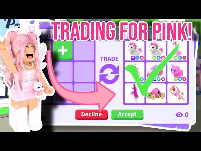 Accepting EVERY TRADE until I get TRADED PINK In Adopt Me!