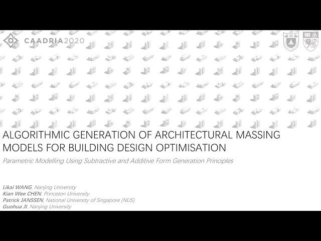 ALGORITHMIC GENERATION OF ARCHITECTURAL MASSING MODELS FOR BUILDING DESIGN OPTIMISATION